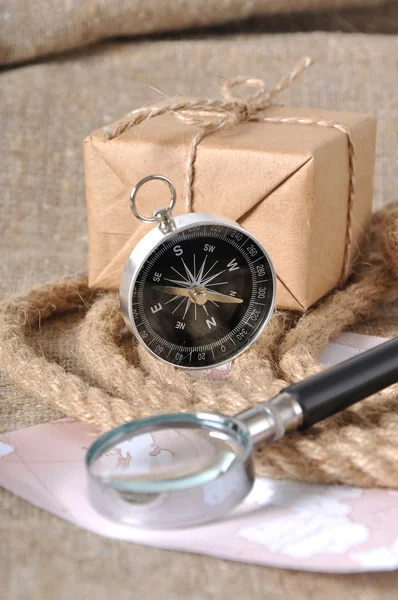 Compass and mail box — Stock Photo, Image