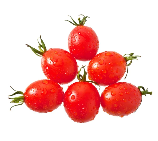 Tomates cereza aislados en blanco —  Fotos de Stock