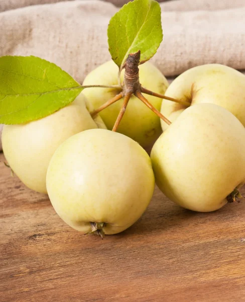 Appels op de achtergrond van een oude boom — Stockfoto