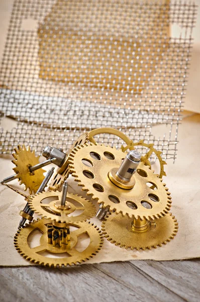 Mechanical clock gears — Stock Photo, Image