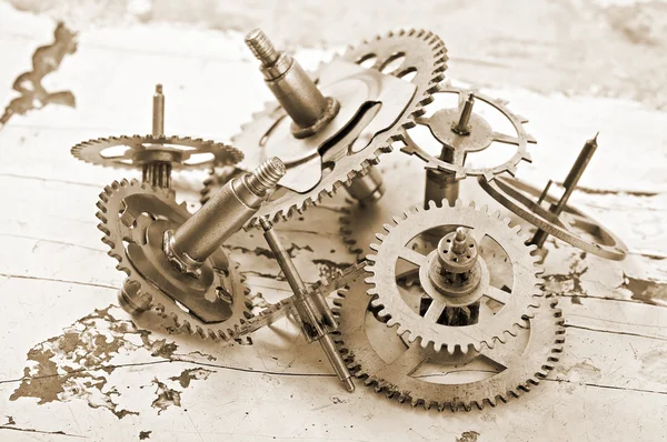 Mechanical clock gears — Stock Photo, Image