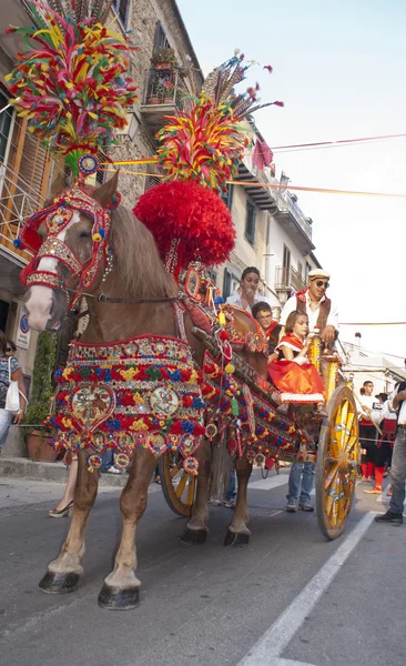 Traditional sicilian horse-cart — Stock Photo, Image