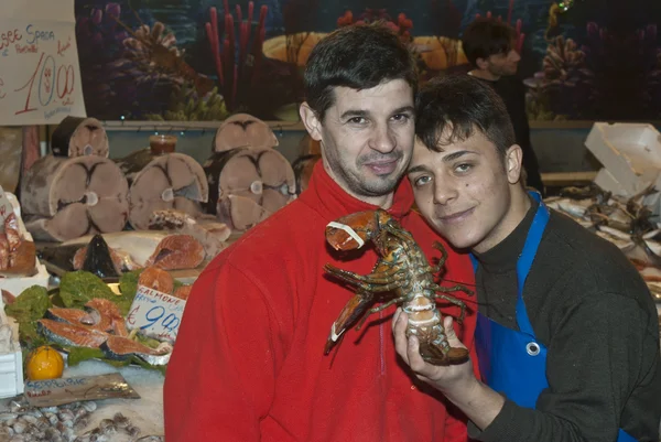 Ballaro, Palermo- vendita di pesce — Foto Stock