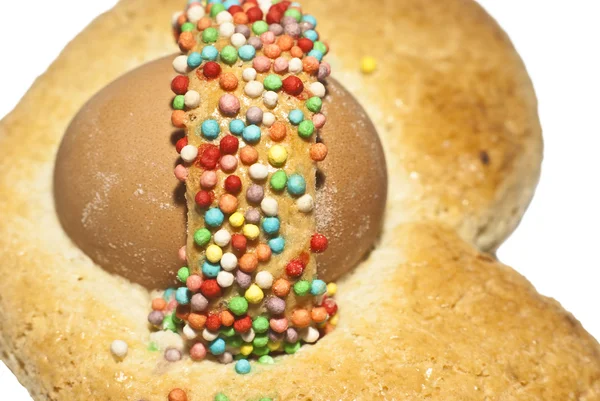 Γλυκό μπισκότο σε σχήμα καρδιάς με αυγό — Φωτογραφία Αρχείου