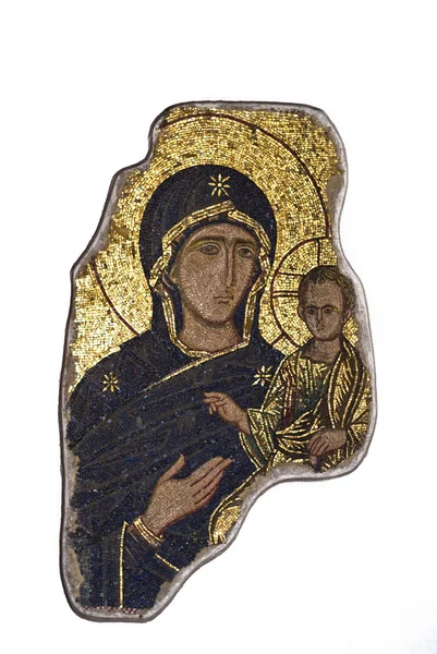 Fragment dans la mosaïque de la Vierge à l'enfant — Photo