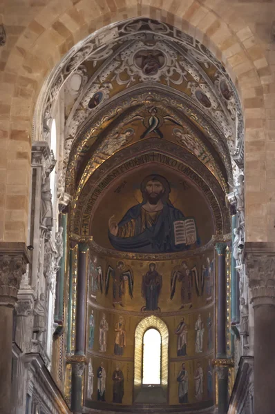 Der christ pantokrator von cefalu, sizilien — Stockfoto