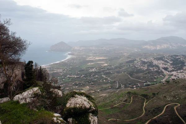 Vue depuis Erice près de Trapani, Sicile — Photo