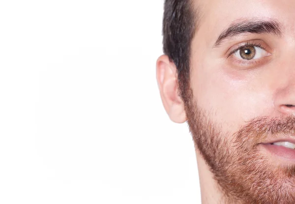 Handsome man half face close up — Stock Photo, Image