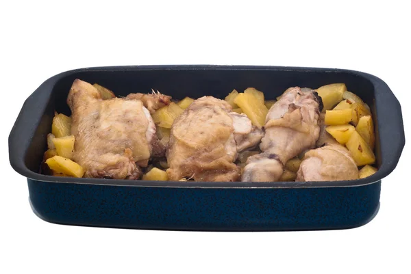 Patata de pollo a la parrilla y patatas —  Fotos de Stock