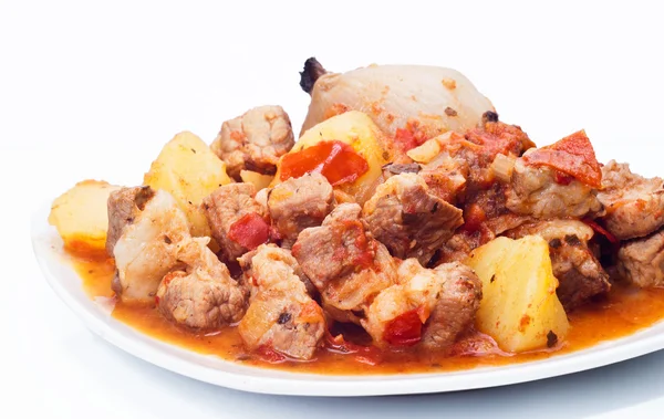 Beef stew, potatoes and onion — Stock Photo, Image