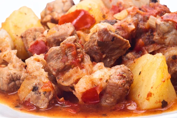 Beef stew, potatoes and onion — Stock Photo, Image