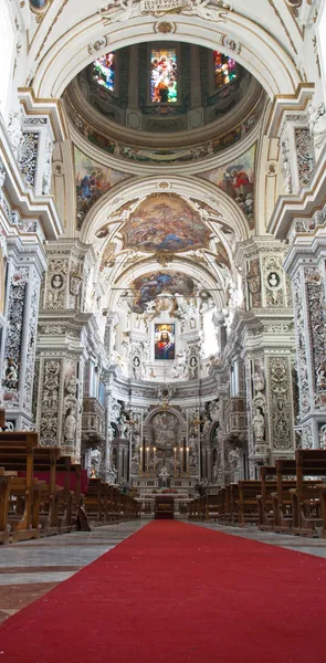 Interior of church La chiesa del Gesu or Casa Professa in Palerm — Stock Photo, Image