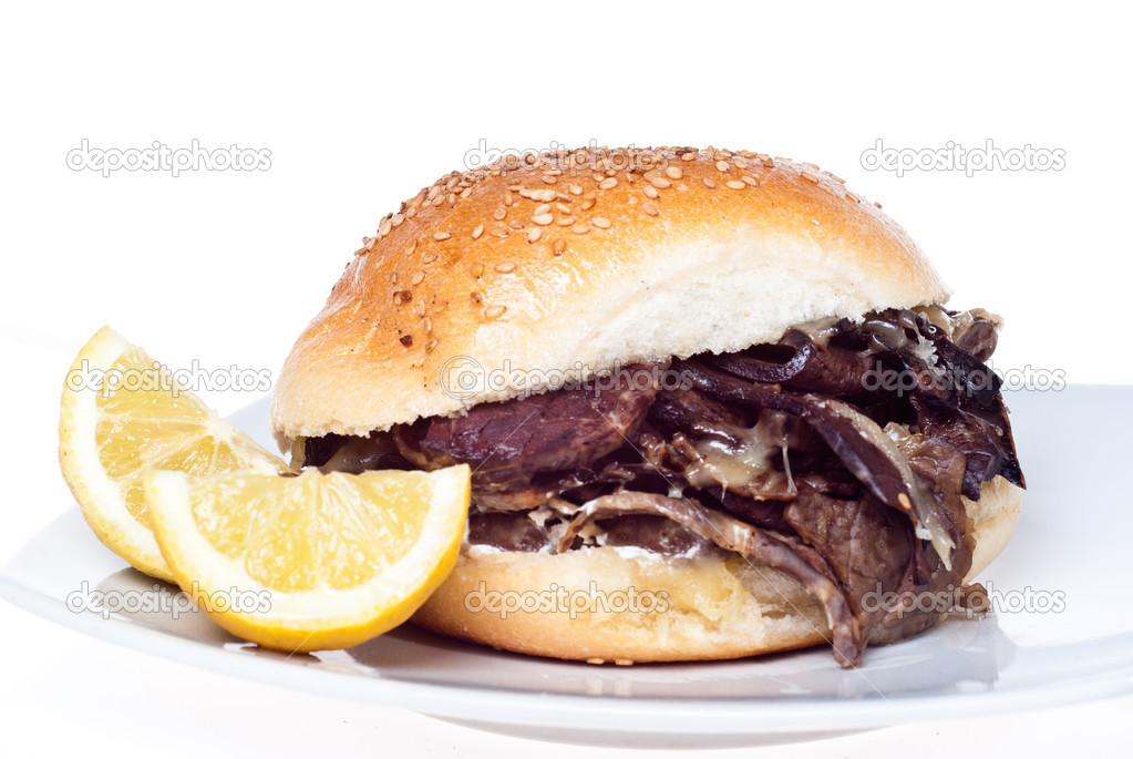 Sandwich with spleen. palermo street food