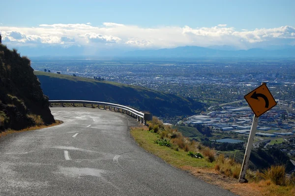 Hill view yoldan sola dön — Stok fotoğraf