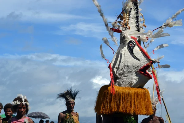 전통 무용 마스크 축제 파푸아 뉴 기니 로열티 프리 스톡 사진