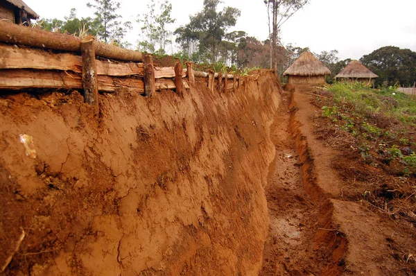 Traditional ditch at highlands village — Stock Photo, Image