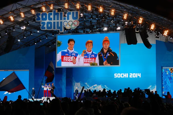 Medal ceremony at XXII Winter Olympic Games Sochi 2014 — Stock Photo, Image