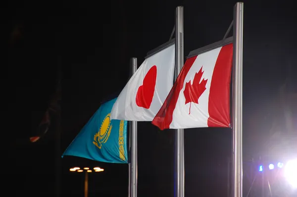 Ceremonia de bandera en los XXII Juegos Olímpicos de Invierno Sochi 2014 — Foto de Stock