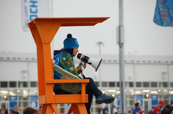Volunteer at XXII Winter Olympic Games Sochi 2014 — Stock Photo, Image