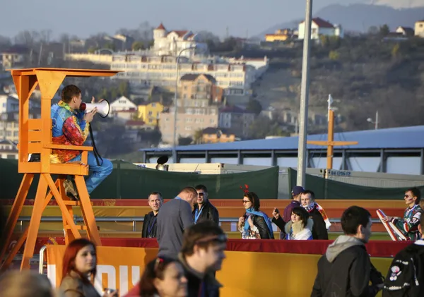 Volunteer at XXII Winter Olympic Games Sochi 2014 — Stock Photo, Image