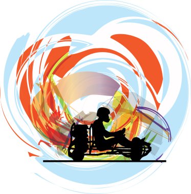 kart yarış. vektör çizim