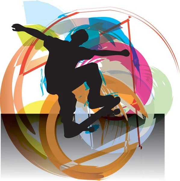 Skateboarden illustratie — Stockvector