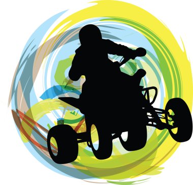 sporcu quad bisiklet sürme kroki