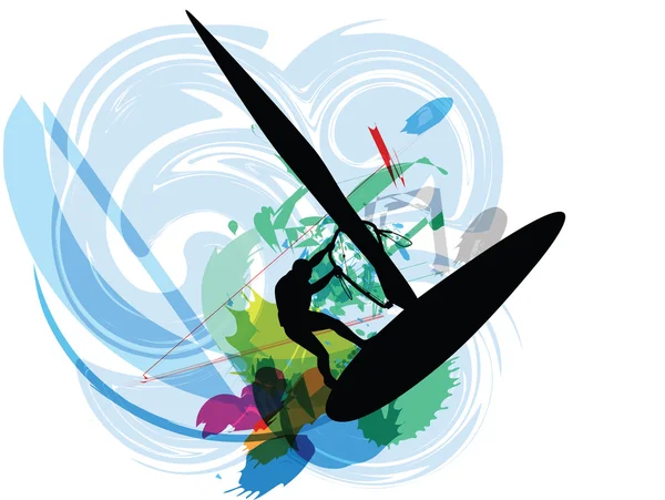 Windsurf. Illustrazione vettoriale — Vettoriale Stock