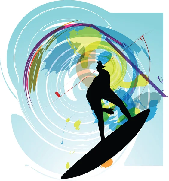 Surf. vectorillustratie — Stockvector