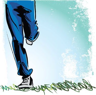 Running man, Vector illustration clipart
