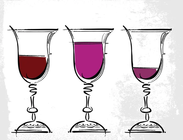 Bicchieri di illustrazione del vino — Vettoriale Stock