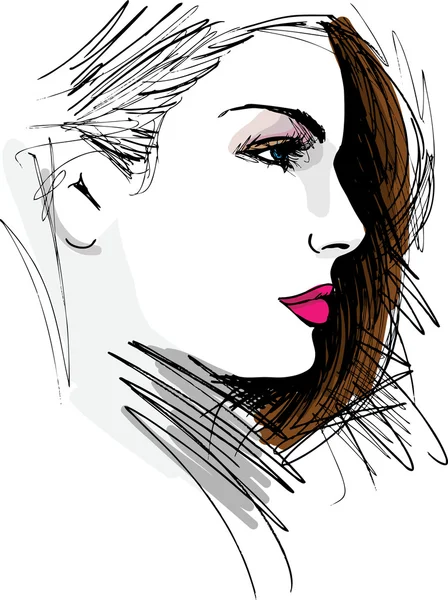 Belle femme illustration du visage — Image vectorielle