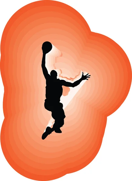 Jugador de baloncesto en acción. Ilustración vectorial — Archivo Imágenes Vectoriales