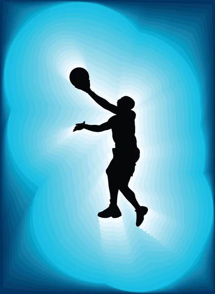 アクションのバスケット ボール選手。ベクトル イラスト — ストックベクタ