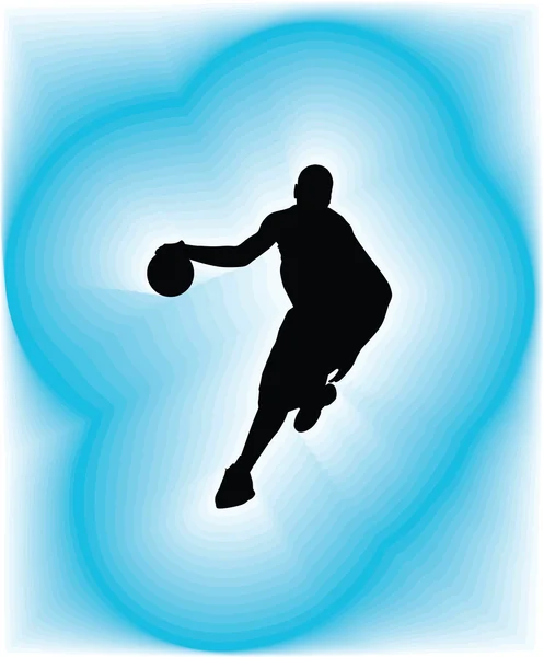 Jugador de baloncesto en acción. Ilustración vectorial — Vector de stock