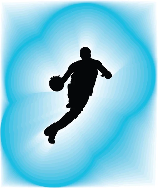 Basketbalspeler in actie. vectorillustratie — Stockvector