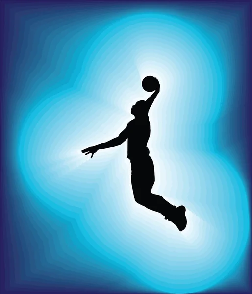 Giocatore di basket in azione. Illustrazione vettoriale — Vettoriale Stock