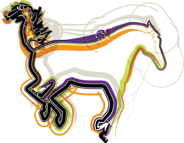 Abstract horse illustration — Stock Vector