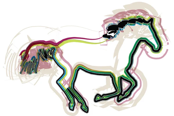 Illustration abstraite du cheval — Image vectorielle