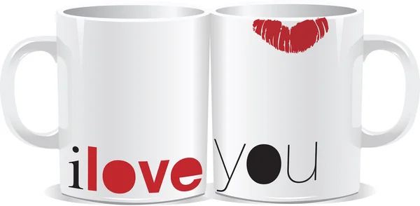 Eu te amo caneca — Vetor de Stock