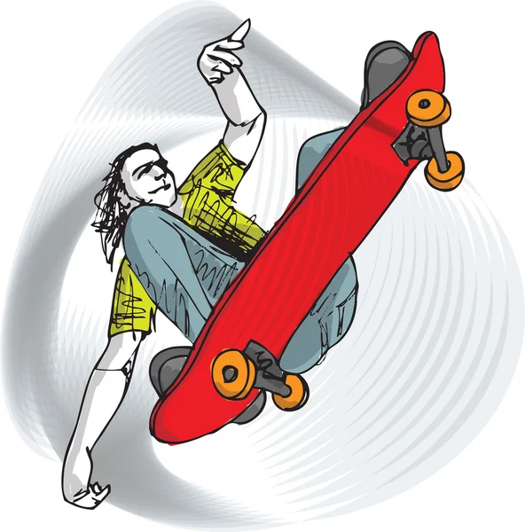 Иллюстрация мальчика-скейтера — стоковый вектор