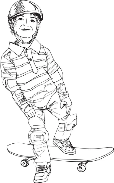 Łyżwiarz chłopiec ilustracja — Wektor stockowy