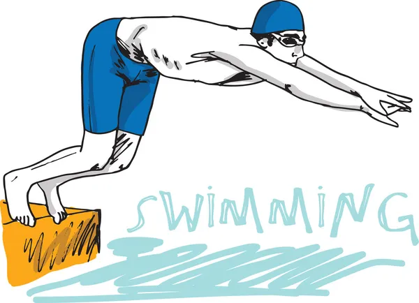 游泳运动员跳跃 — 图库矢量图片