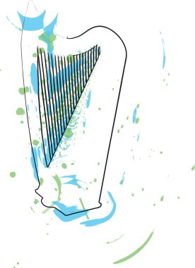 Abstract harp illustration clipart