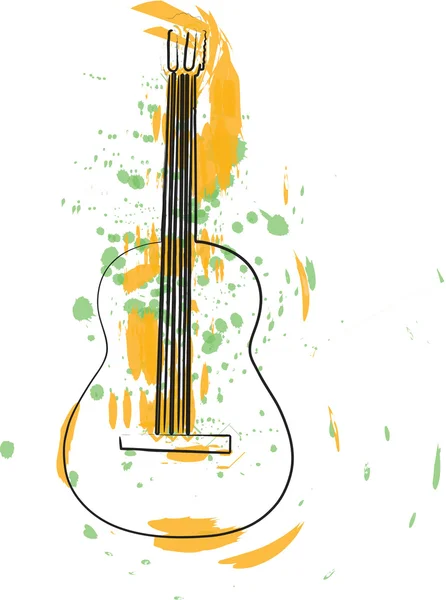 Ilustración de guitarra abstracta — Vector de stock