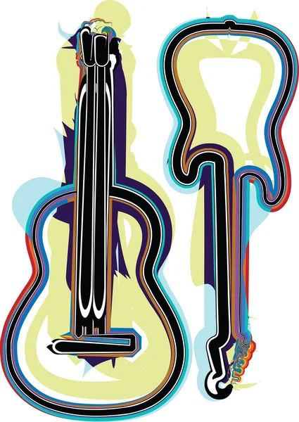 Abstracte gitaar illustratie — Stockvector