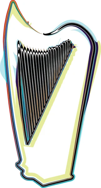 Illustration abstraite de harpe — Image vectorielle