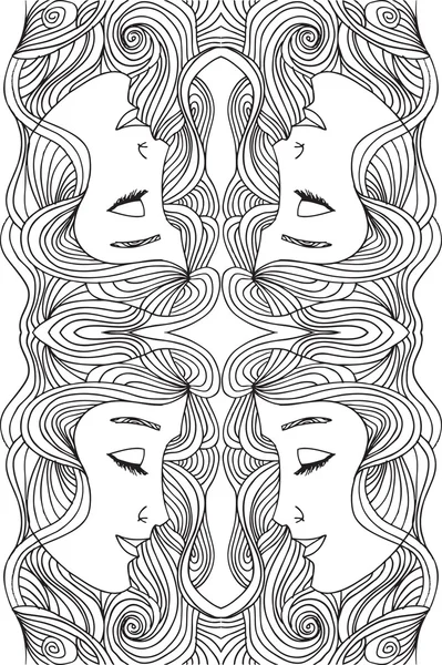Abstracte schets van vrouw gezicht. vectorillustratie. — Stockvector