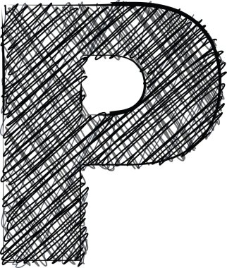 el draw yazı tipi. harf p