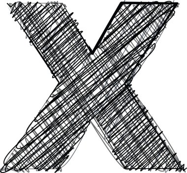 el draw yazı tipi. harf x